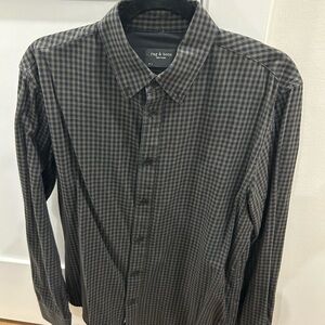 Rag & Bone Men's Plaid Shirt - Black and Brown